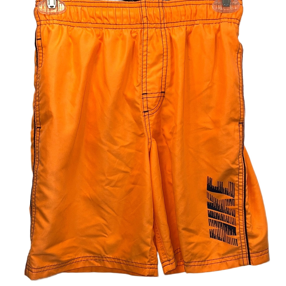 Nike Youth Bright Orange Athletic Shorts with Black Logo